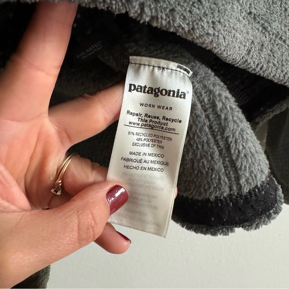 Patagonia Re-Tool Snap-T Fleece Pullover Feather Grey Turquoise Size XS - Picture 14 of 15